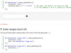 Zebra Datepicker Screenshot 1