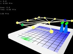 Perspective view in the evacuation visualization.