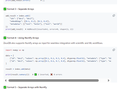 ZeusDB Vector Database Screenshot 2