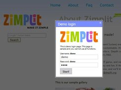Login page