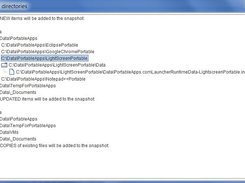 Summary of the files that will be included in the snapshot