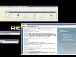 Old-style desktop showing multiple applications running.