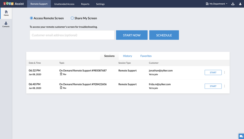 On Demand Remote Support  - Zoho Assist