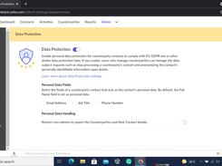 Anonymize counterparty contacts' personally identifiable information (PII), and stop processing counterparty data on request.