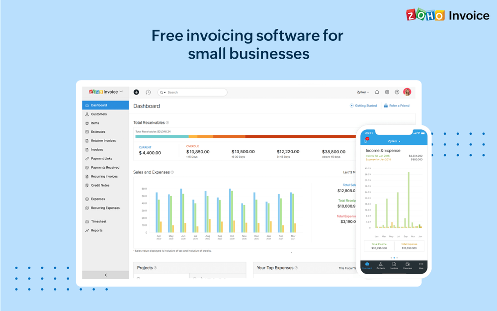 Zoho Invoice Screenshot 1