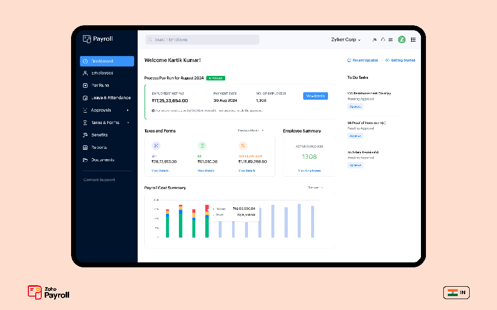 Zoho Payroll India edition