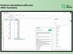 400+ in-built functions for spreadsheet calculations