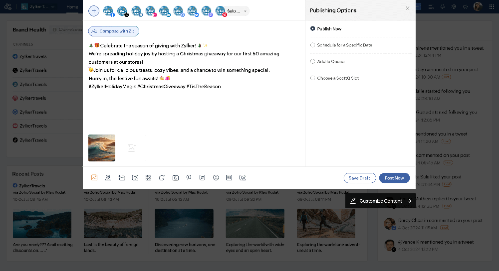 Social media publishing