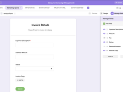 Quickly convert your fields into a fully customizable form to gather customer or team information.