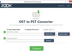 Zook OST to PST Converter Screenshot 1