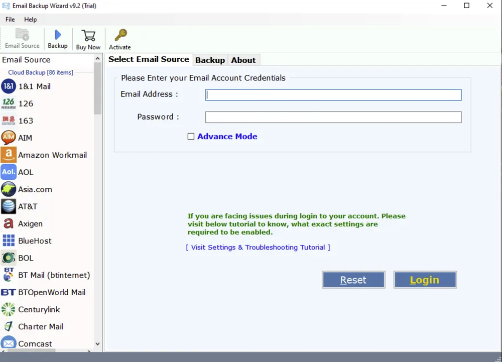 ZOOK Email Backup Screenshot 1