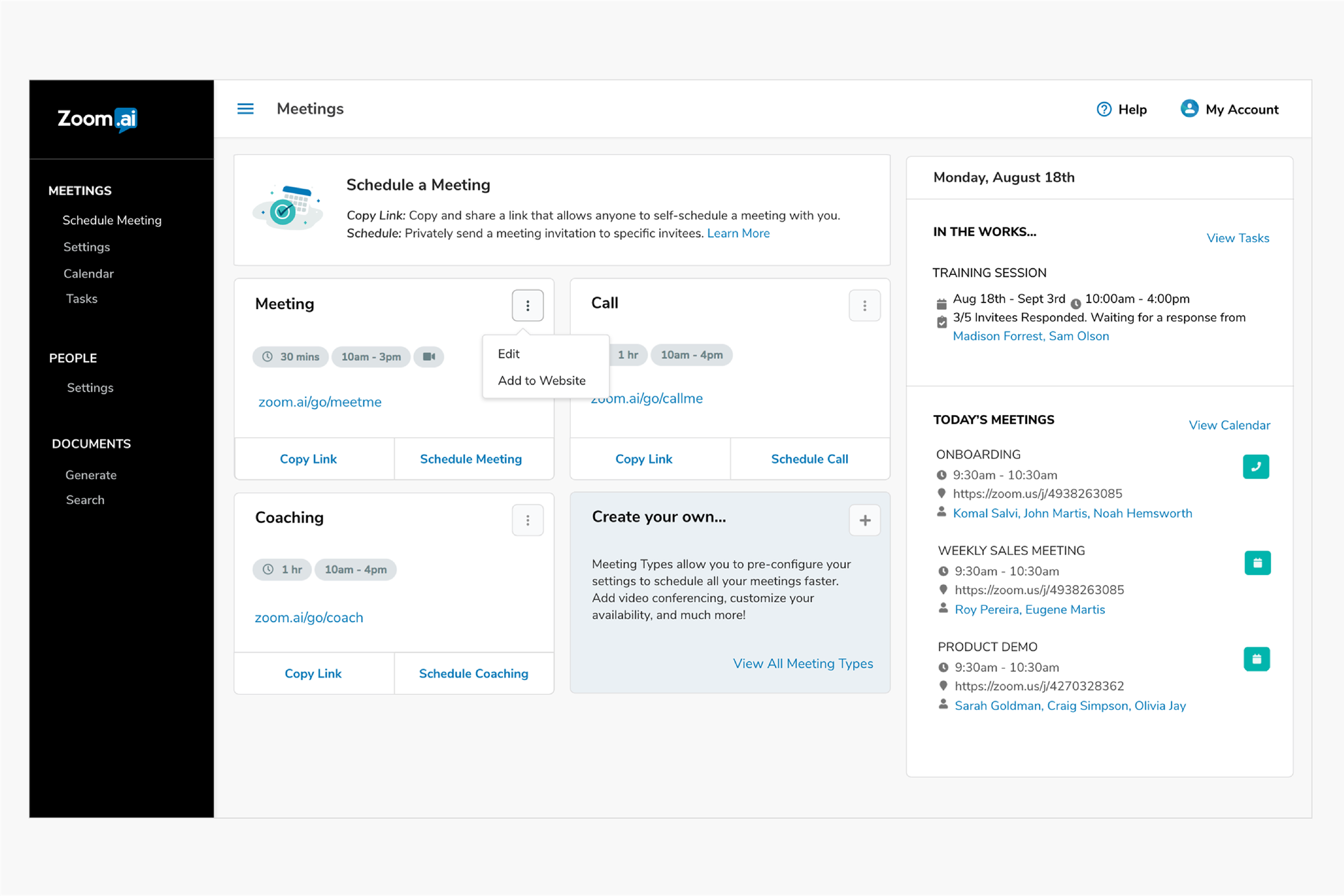 Zoom.ai Web App