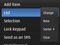 Options menu of the application