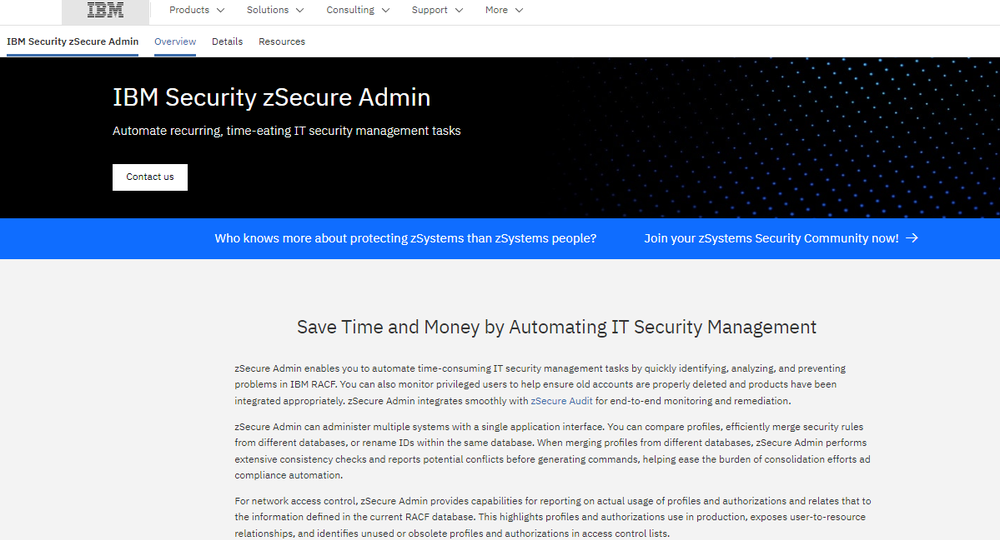 zSecure Admin Screenshot 1