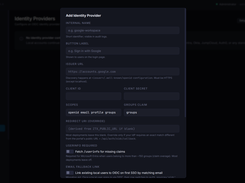 Identity provider configuration