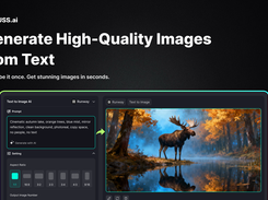 Zuss AI text to image page for generating images from text prompts