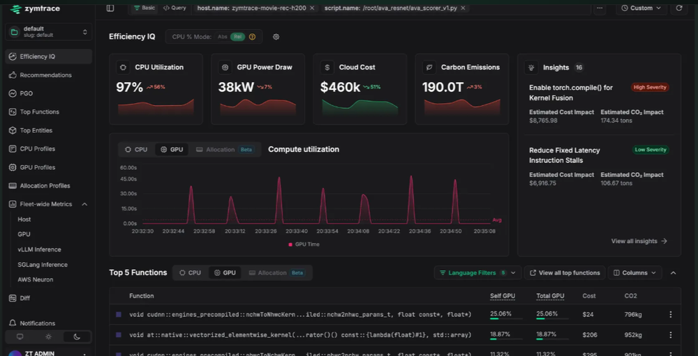 zymtrace Screenshot 1
