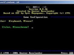 ZZT++ game setup screen