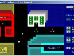 ZZT++ shows first screen of town.zzt