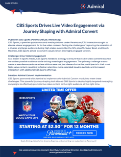 CBS Sports Case Study - Journey Shaping with Admiral Convert