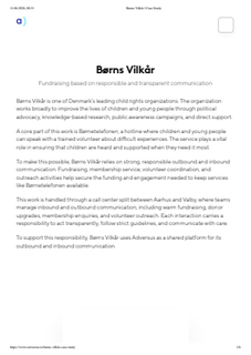 Børns Vilkår _ Case Study
