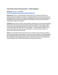 CapLinked Customer Case Study 2_ Roche Pharmaceutical