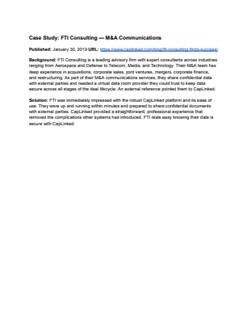 CapLinked Customer Case Study_ FTI Consulting
