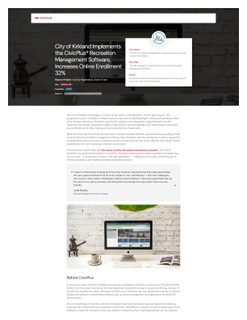City of Kirkland Implements the CivicPlus Recreation Management Software