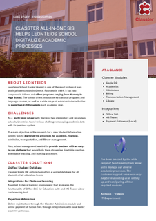 Classter all-in-one SIS helps Leonteios School digitalize academic processes