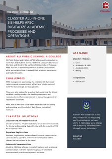 Classter all-in-one SIS helps APSC digitalize academic processes and operations