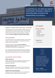 Classter all-in-one SIS helps Assafwah Schools create a centralized system for managing 8 schools