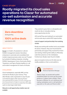 Rootly migrated its cloud sales operations to Clazar for automated co-sell submission and accurate revenue recognition
