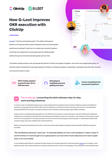 How G-Loot improves OKR execution with ClickUp