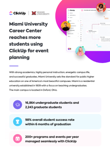 Miami University Career Center reaches more students using ClickUp for event planning