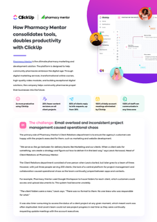 How Pharmacy Mentor consolidates tools, doubles productivity with ClickUp