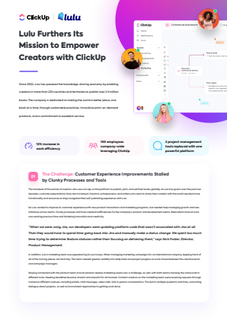 Lulu Furthers Its Mission to Empower Creators with ClickUp