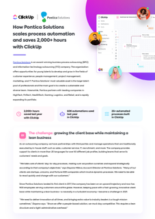 How Pontica Solutions scales process automation and saves 2,000+ hours with ClickUp
