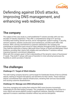 Defending against DDoS attacks, improving DNS management, and enhancing web redirects 