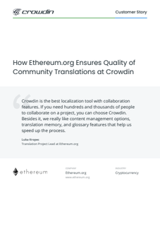 How Ethereum.org Ensures Quality of Community Translations at Crowdin