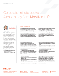 Corporate minute books: A case study from McMillan LLP