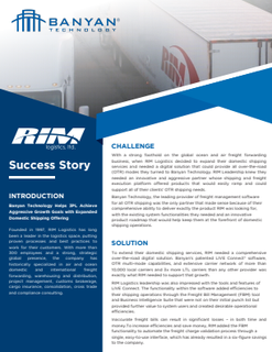 Banyan Technology Success Story: RIM logistics