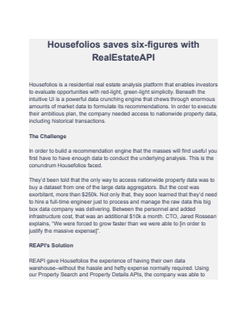 Housefolios saves six-figures with RealEstateAPI