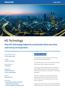 How HG Technology helped its construction client save time and money on inspections