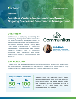 Seamless Vantaca Implementation Powers Ongoing Success at Communitas Management