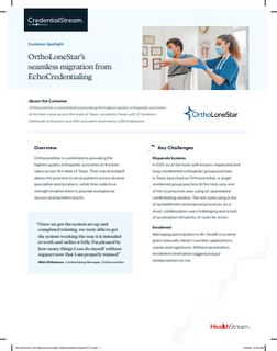 OrthoLoneStar’s seamless migration from EchoCredentialing