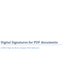 Digital Signatures for PDF documents