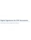 Digital Signatures for PDF documents